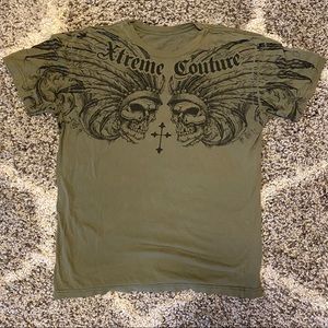 Xtreme Couture By Affliction Army Green T Shirt